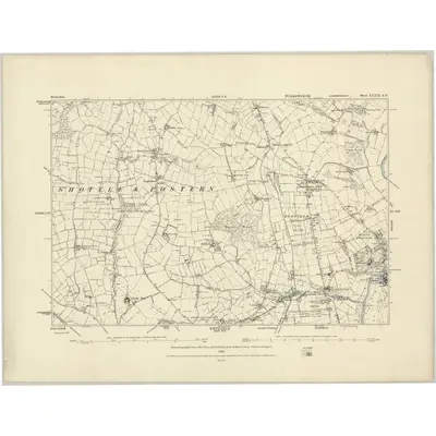 1879 Map of Derbyshire XXXIX.SE, 1883 Print