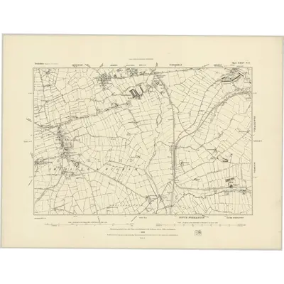 1876 Map of Derbyshire XXXV.NE, 1884 Print
