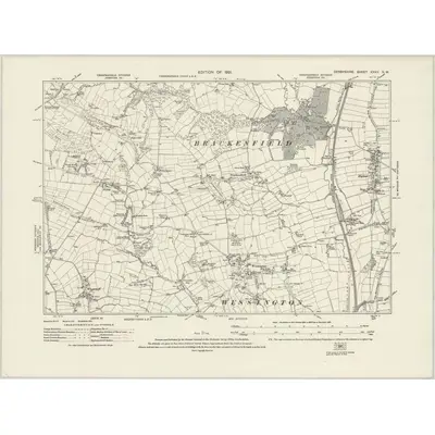 1913 Map of Derbyshire XXXV.NW, 1921 Print