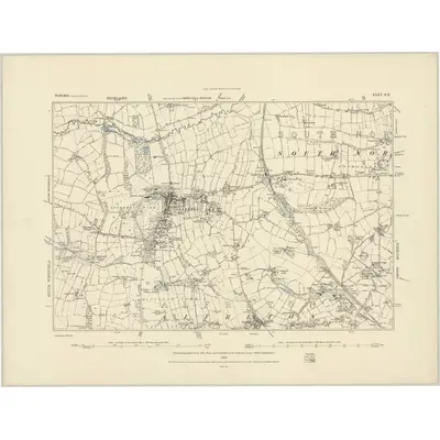 1876 Map of Derbyshire XXXV.SE, 1884 Print