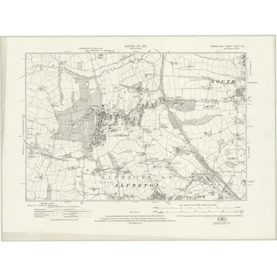 1913 Map of Derbyshire XXXV.SE, 1921 Print