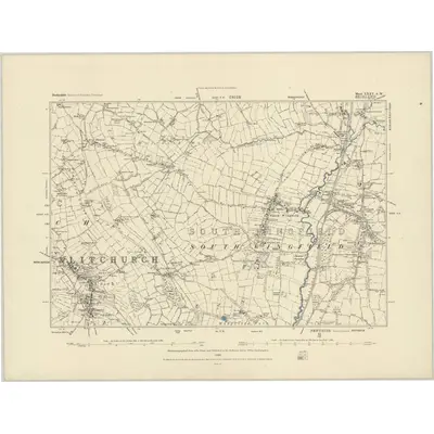 1876 Map of Derbyshire XXXV.SW, 1884 Print