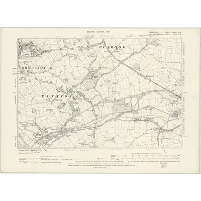 1898 Map of Derbyshire XXXVI.SW, 1901 Print