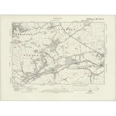 1914 Map of Derbyshire XXXVI.SW, 1921 Print