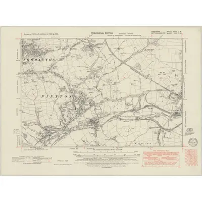 1938 Map of Derbyshire XXXVI.SW, 1949 Print
