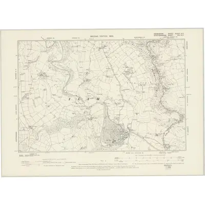 1898 Map of Derbyshire XXXVII.NE, 1900 Print