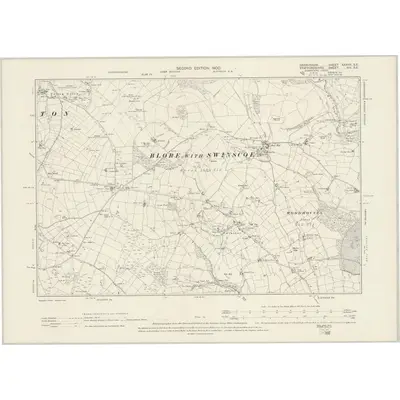 1898 Map of Derbyshire XXXVII.SE, 1900 Print