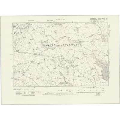 1920 Map of Derbyshire XXXVII.SE, 1924 Print
