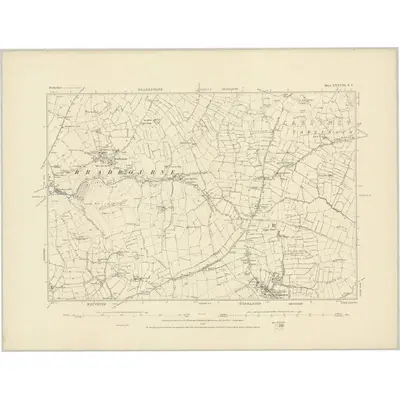 1879 Map of Derbyshire XXXVIII.NE, 1884 Print