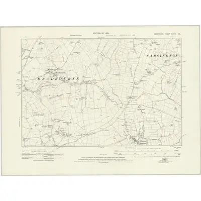 1920 Map of Derbyshire XXXVIII.NE, 1924 Print