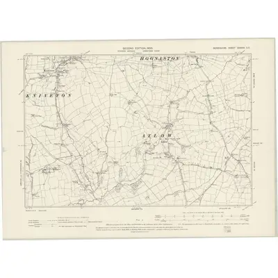 1898 Map of Derbyshire XXXVIII.SE, 1900 Print