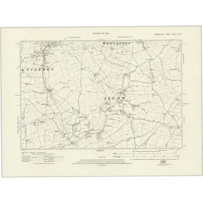 1920 Map of Derbyshire XXXVIII.SE, 1924 Print