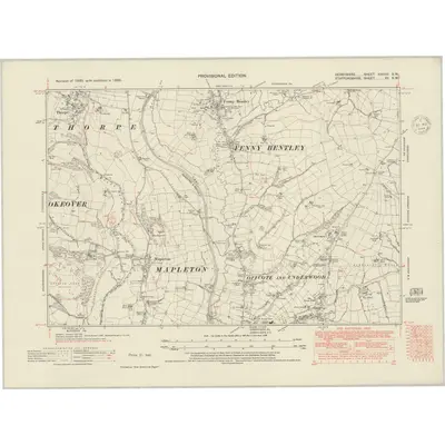 1938 Map of Derbyshire XXXVIII.SW, 1948 Print