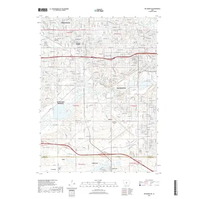 2018 Map of Des Moines SW, 2018 Print
