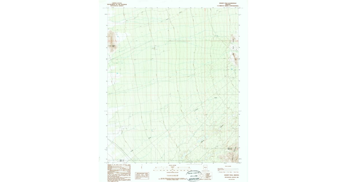 1988 Map of Desert Peak, Pinal County, AZ — High-Res | Pastmaps