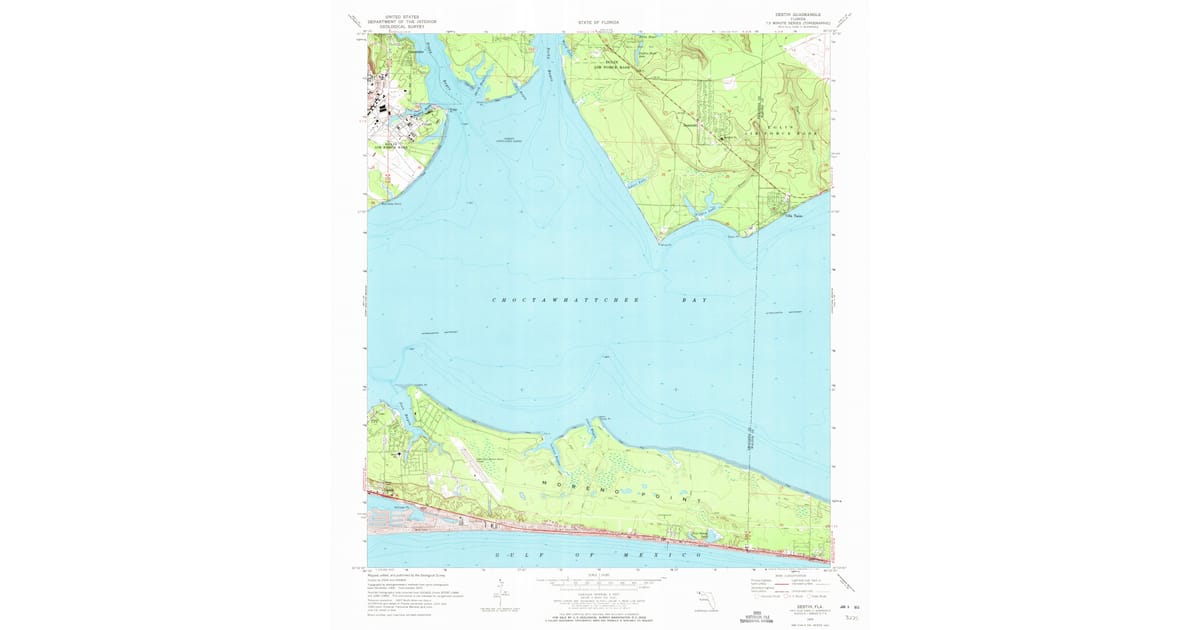1970s Maps of Dana Point FL - Destin Okaloosa County Fl Usgs Topo 1970 P1972 Og 1200x630