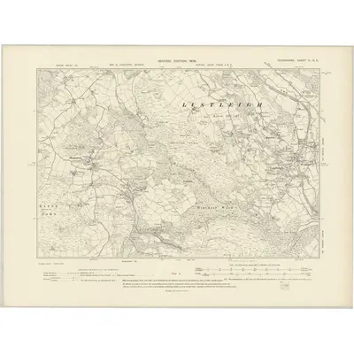 1904 Map of Devonshire C.NE, 1906 Print