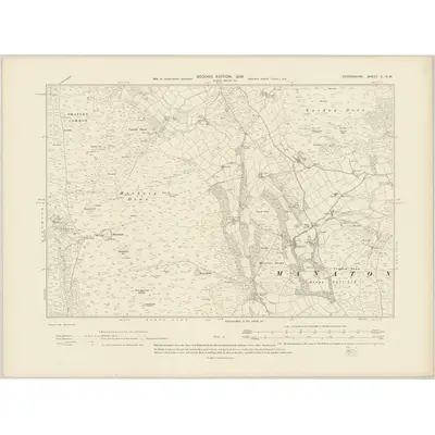 1904 Map of Devonshire C.NW, 1906 Print