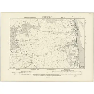 1904 Map of Devonshire CII.NE, 1906 Print