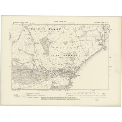 1903 Map of Devonshire CII.SE, 1906 Print