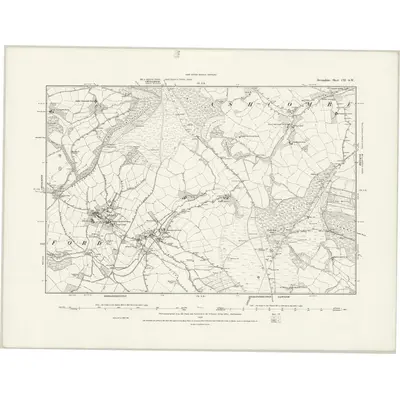1877 Map of Devonshire CII.SW, 1889 Print