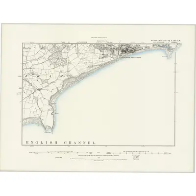 1888 Map of Devonshire CIII.NE & CIIIa.NW, 1889 Print