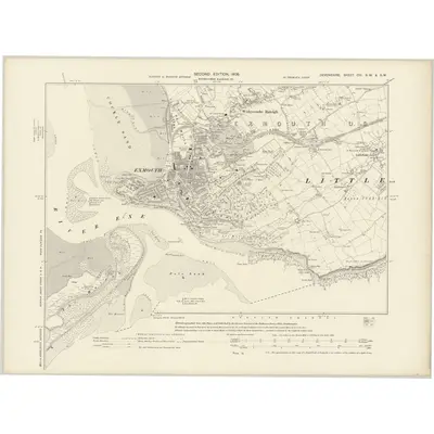 1903 Map of Devonshire CIII.NW & SW, 1906 Print
