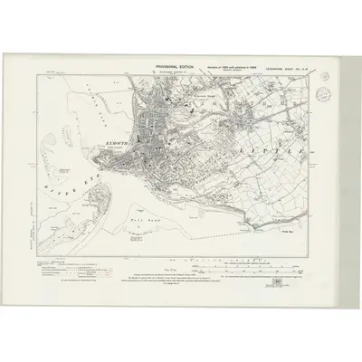 1938 Map of Devonshire CIII.NW, 1944 Print