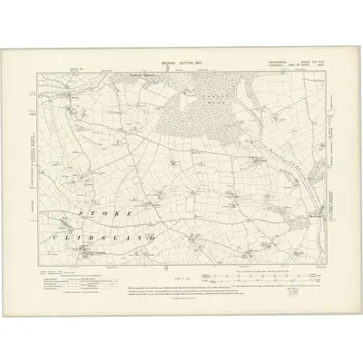 1905 Map of Devonshire CIV.NE, 1907 Print