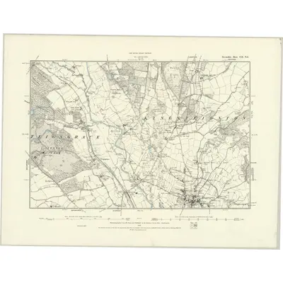 1887 Map of Devonshire CIX.NE, 1888 Print