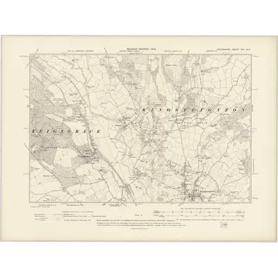 1904 Map of Devonshire CIX.NE, 1906 Print