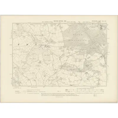 1904 Map of Devonshire CIX.NW, 1906 Print