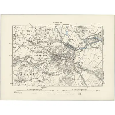 1886 Map of Devonshire CIX.SE, 1889 Print