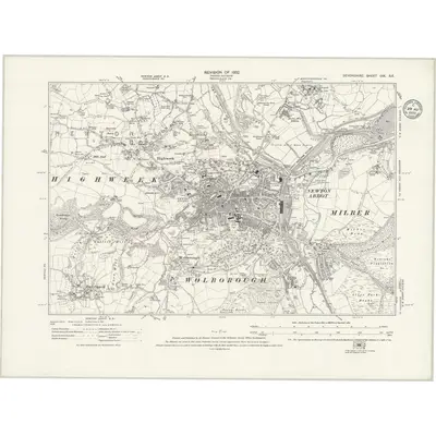 1932 Map of Devonshire CIX.SE, 1935 Print
