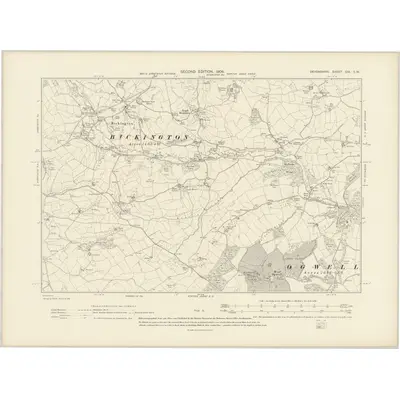 1904 Map of Devonshire CIX.SW, 1906 Print