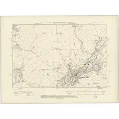 1905 Map of Devonshire CV.NE, 1907 Print