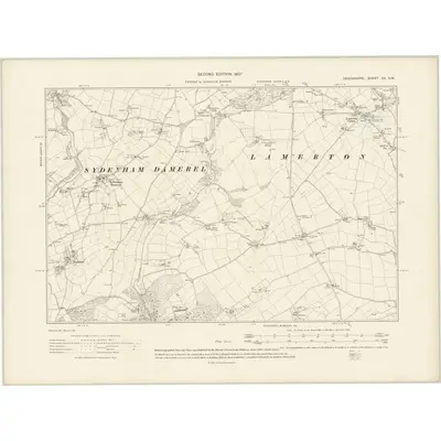 1905 Map of Devonshire CV.NW, 1907 Print