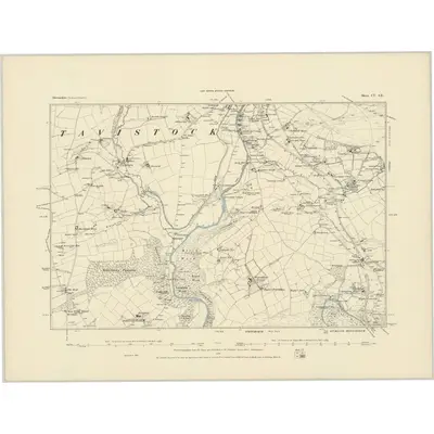 1883 Map of Devonshire CV.SE, 1884 Print