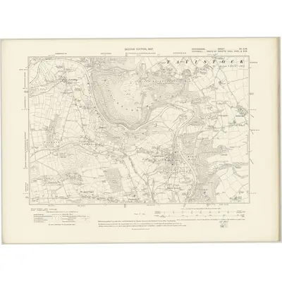 1905 Map of Devonshire CV.SW, 1907 Print