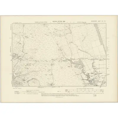 1904 Map of Devonshire CVI.NE, 1906 Print