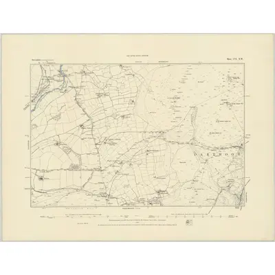 1882 Map of Devonshire CVI.NW, 1884 Print