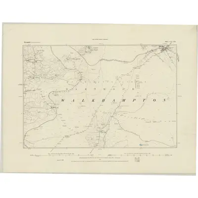 1883 Map of Devonshire CVI.SE, 1884 Print