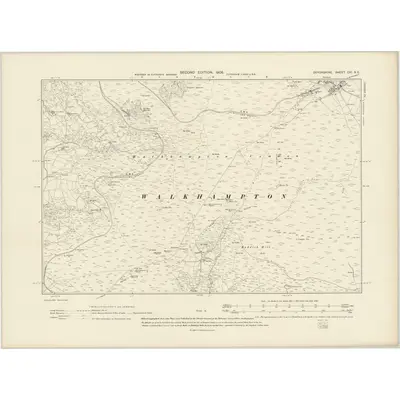 1904 Map of Devonshire CVI.SE, 1906 Print