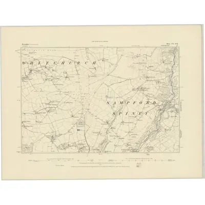1882 Map of Devonshire CVI.SW, 1884 Print