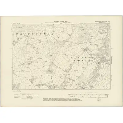 1904 Map of Devonshire CVI.SW, 1907 Print