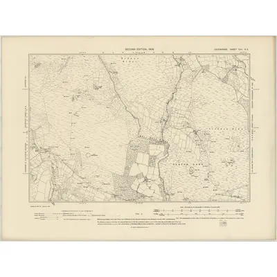 1904 Map of Devonshire CVII.NE, 1906 Print