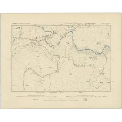 1885 Map of Devonshire CVII.SE, 1886 Print