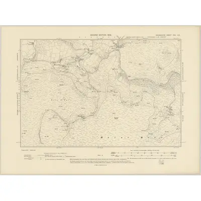 1904 Map of Devonshire CVII.SE, 1906 Print