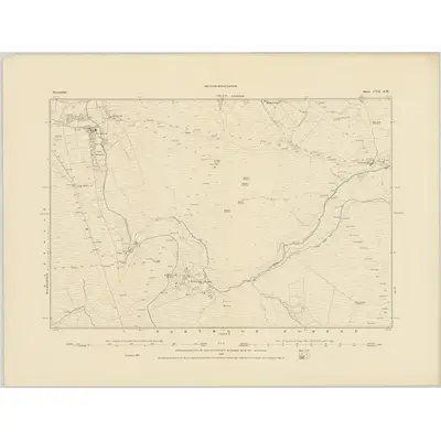 1885 Map of Devonshire CVII.SW, 1886 Print