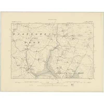1885 Map of Devonshire CVIII.NW, 1886 Print